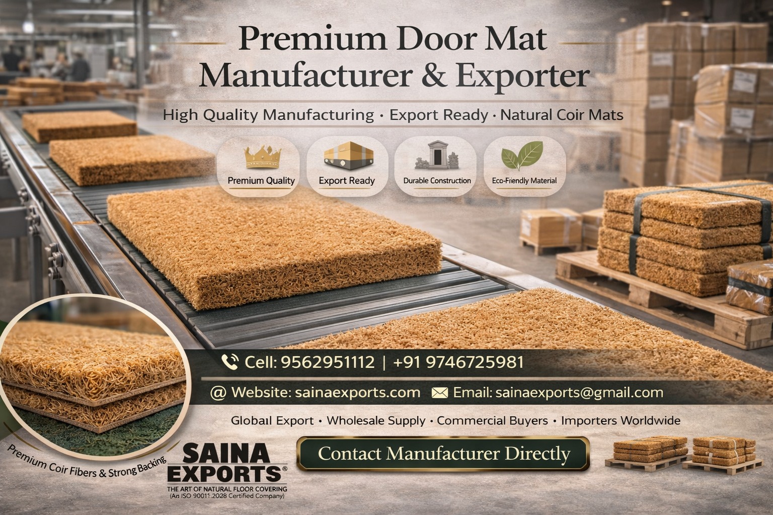 Coconut Coir Mat Products Exporter from India, Premium Door mat Manufacturer & Exporter